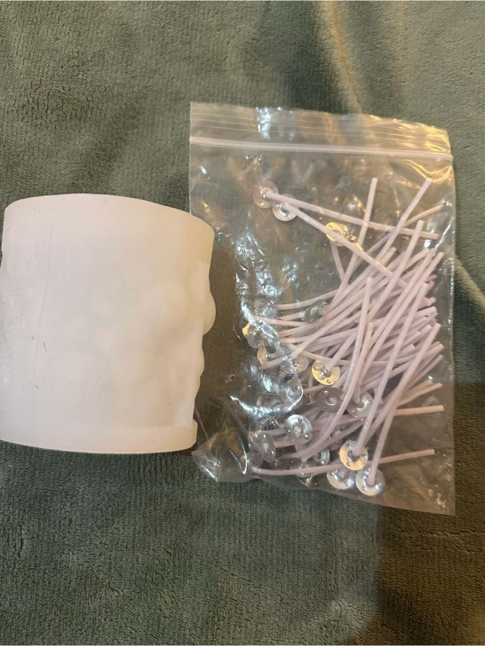 White Tea Light Holder with White Wick Pins - Home Party Supplies